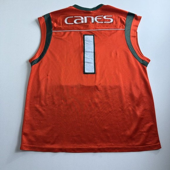 Vintage Nike Team Miami Hurricanes Basketball Jersey Mens Size 2XL Active Y2K - Picture 2 of 11